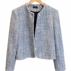 Theory CN Clean Jacket Tweed Cardigan Jacket Blue Multi | NWT | Size 10 | O11041